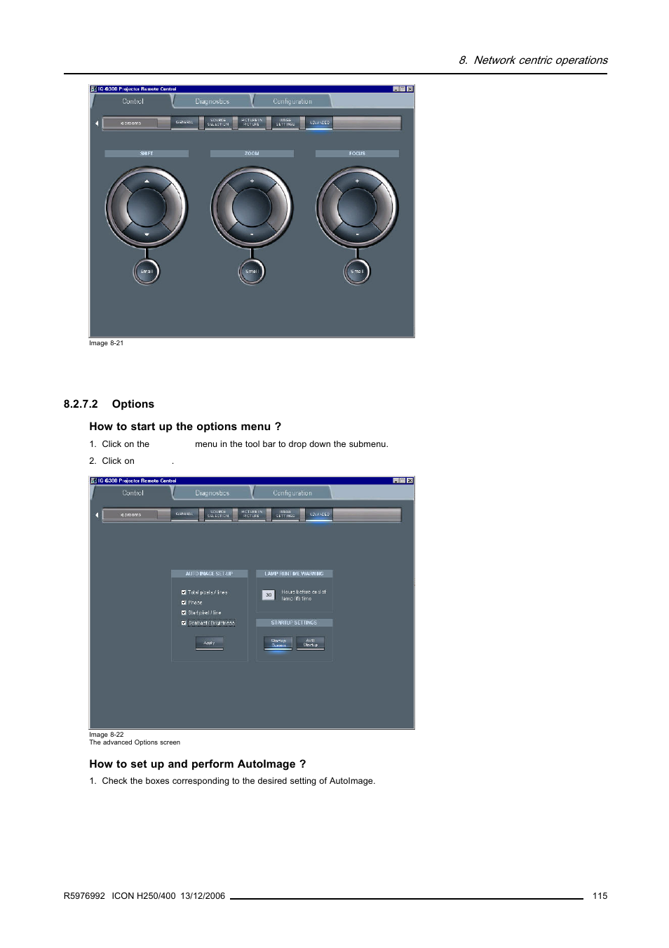 2 options, Options | Barco ICON H250/400 R9010510 User Manual | Page 121 / 154