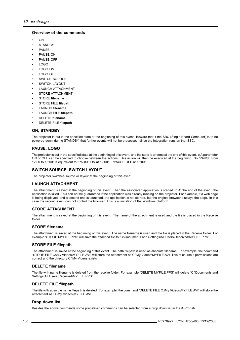 Barco ICON H250/400 R9010510 User Manual | Page 136 / 154