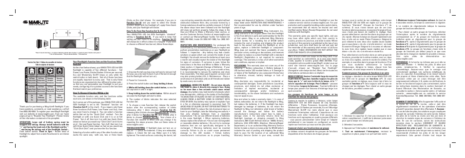 Maglite LED 3rd GEN flashlight User Manual | 2 pages