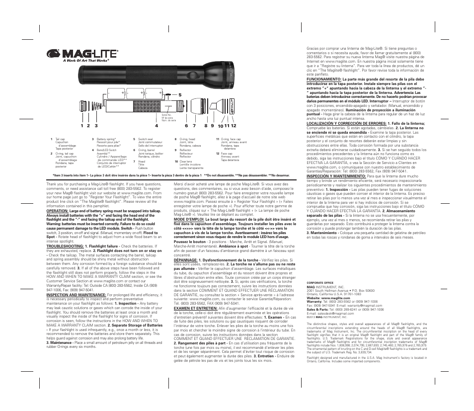 Maglite ST3DDX6 User Manual | 2 pages