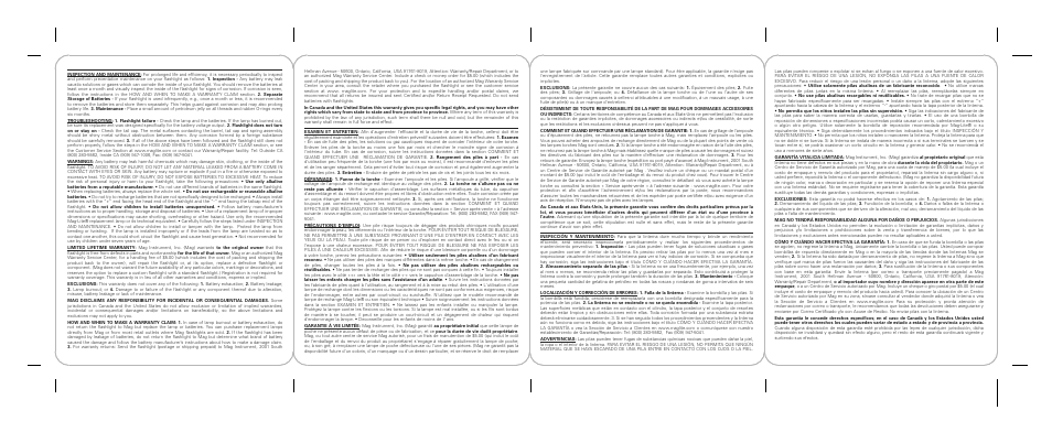 Maglite K3A036 User Manual | Page 2 / 2