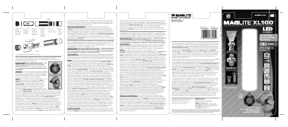 Maglite XL100-S3016 User Manual | 2 pages