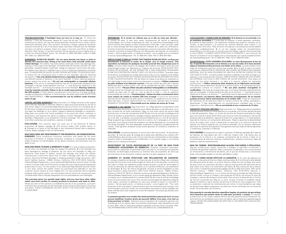 Maglite Mini MAGLITE® LED 2-Cell AA Flashlight User Manual | Page 2 / 2