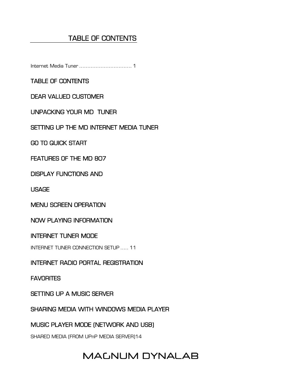 Magnum Dynalab MD-807T User Manual | Page 2 / 27