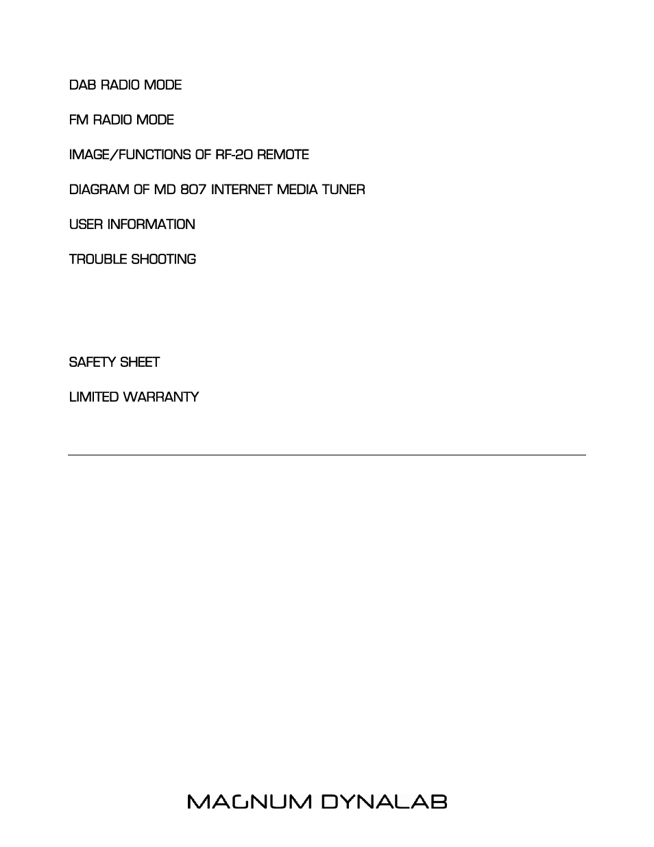 Magnum Dynalab MD-807T User Manual | Page 3 / 27