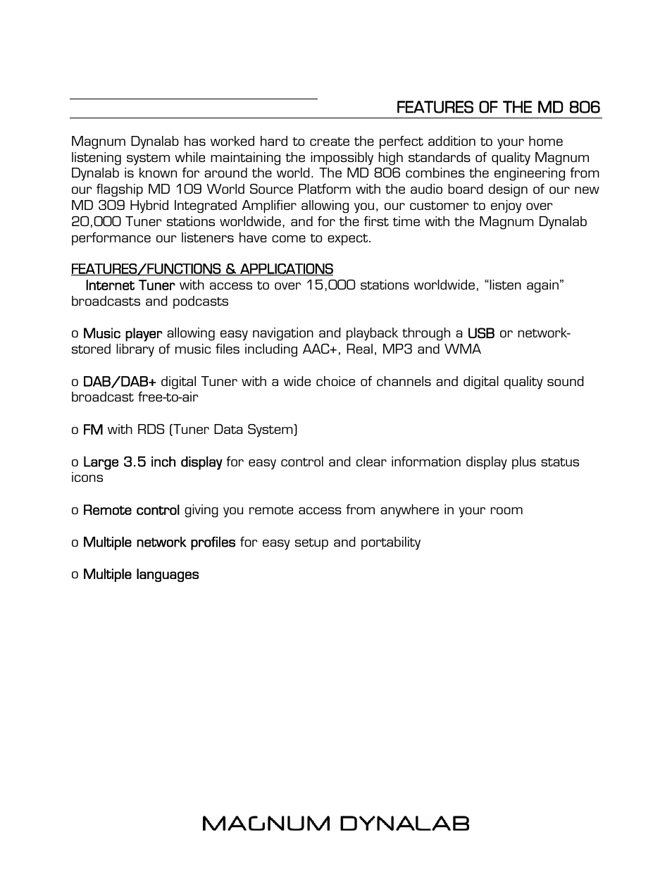 Magnum Dynalab MD-806T User Manual | Page 7 / 28