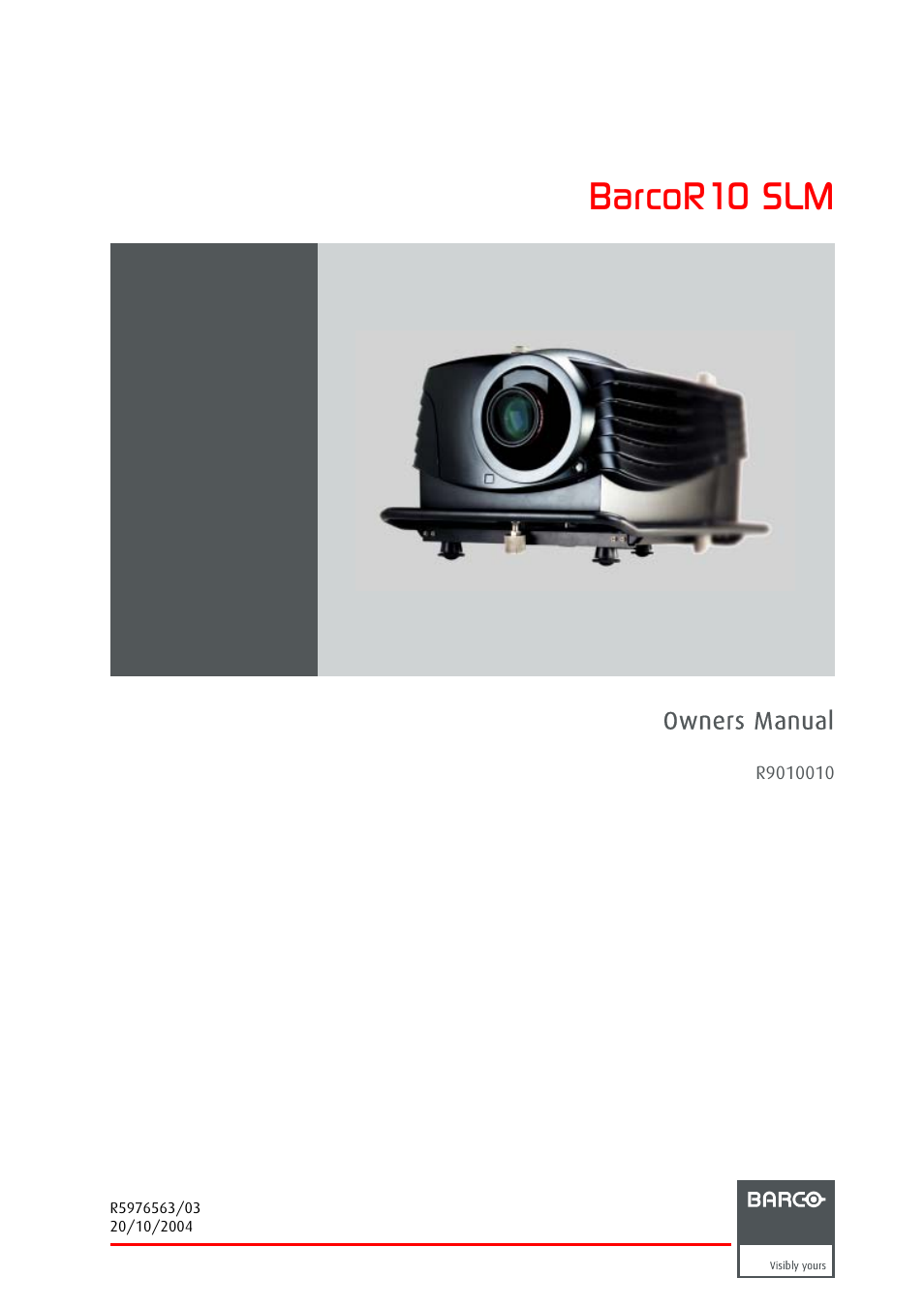 Barco R9010010 User Manual | 137 pages