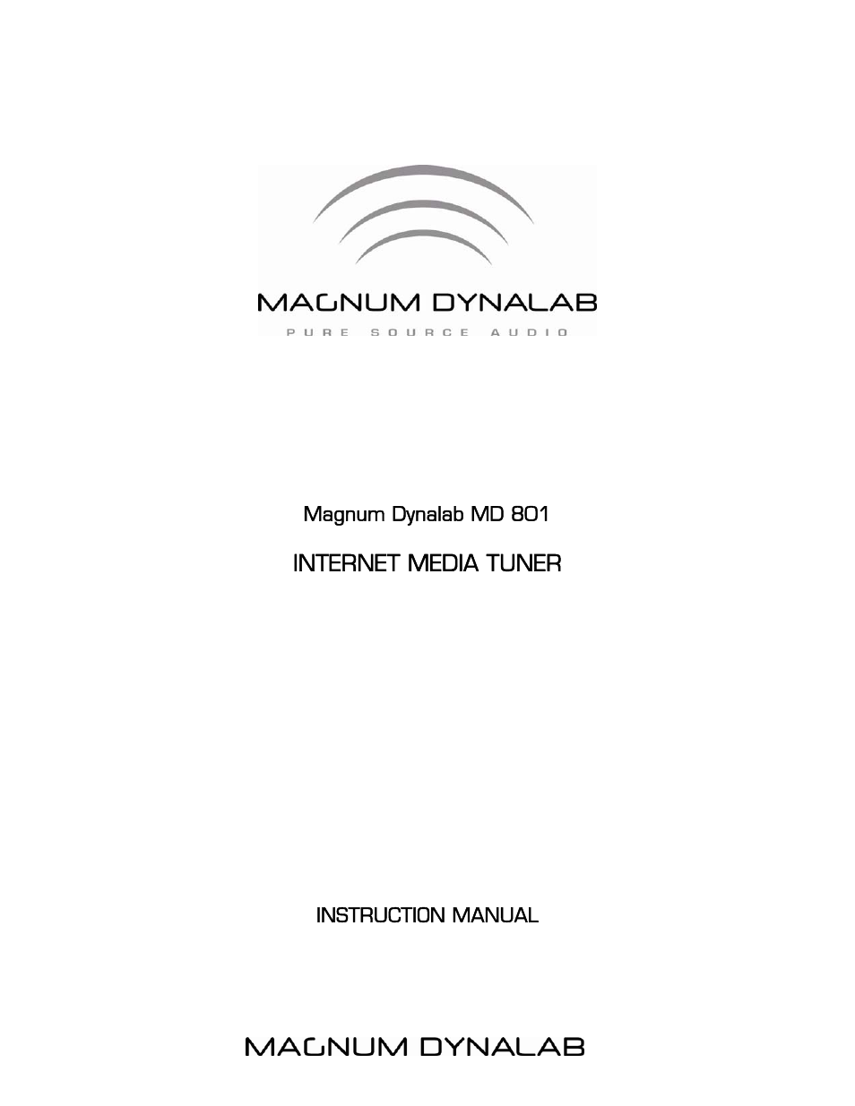 Magnum Dynalab MD-801 User Manual | 29 pages