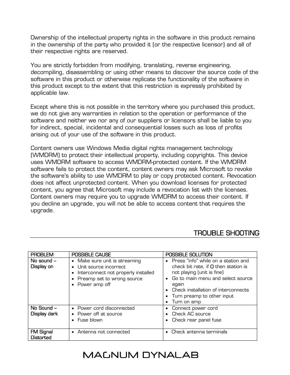 Trouble shooting | Magnum Dynalab MD-801 User Manual | Page 25 / 29