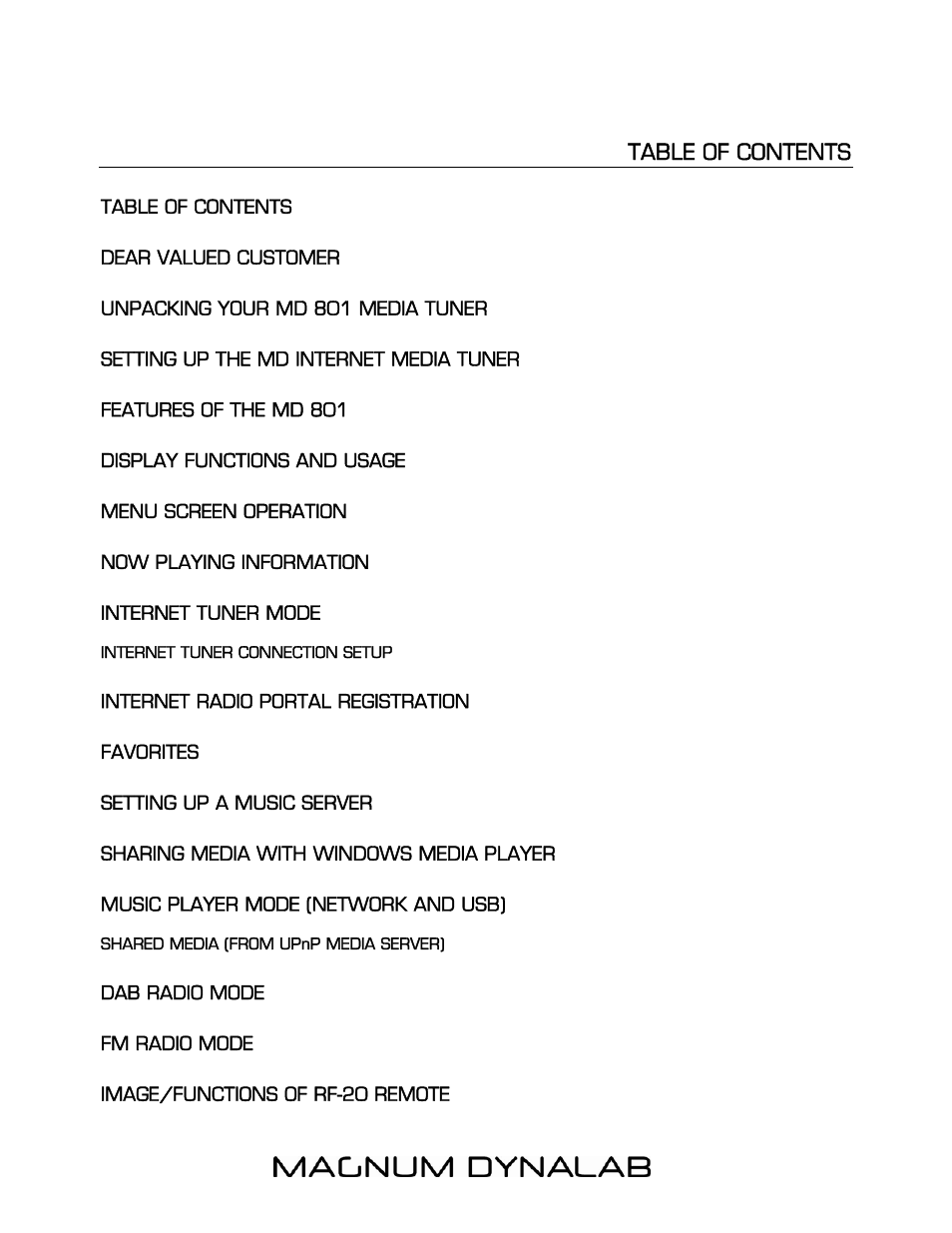 Magnum Dynalab MD-801 User Manual | Page 3 / 29