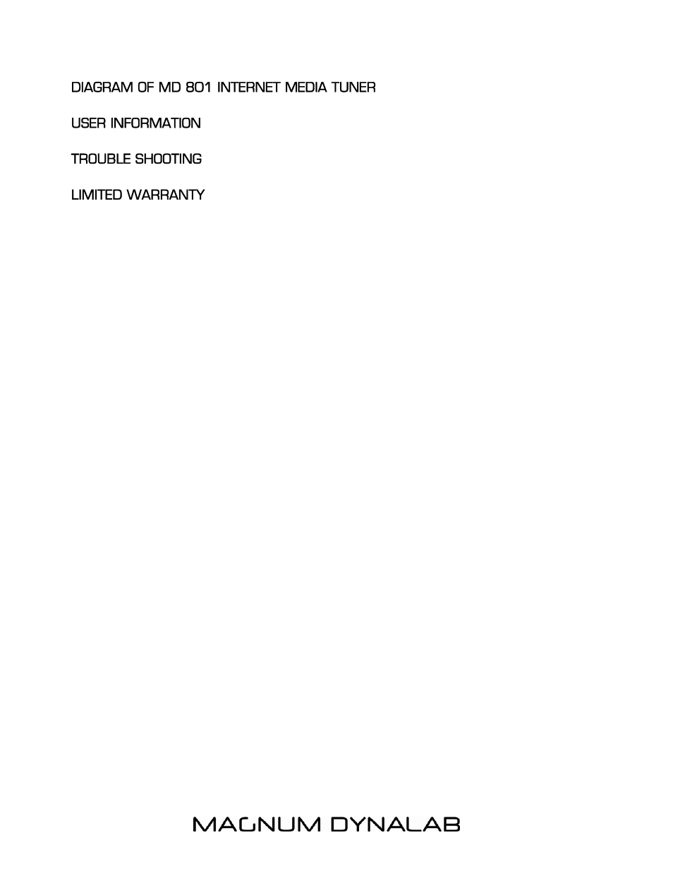 Magnum Dynalab MD-801 User Manual | Page 4 / 29