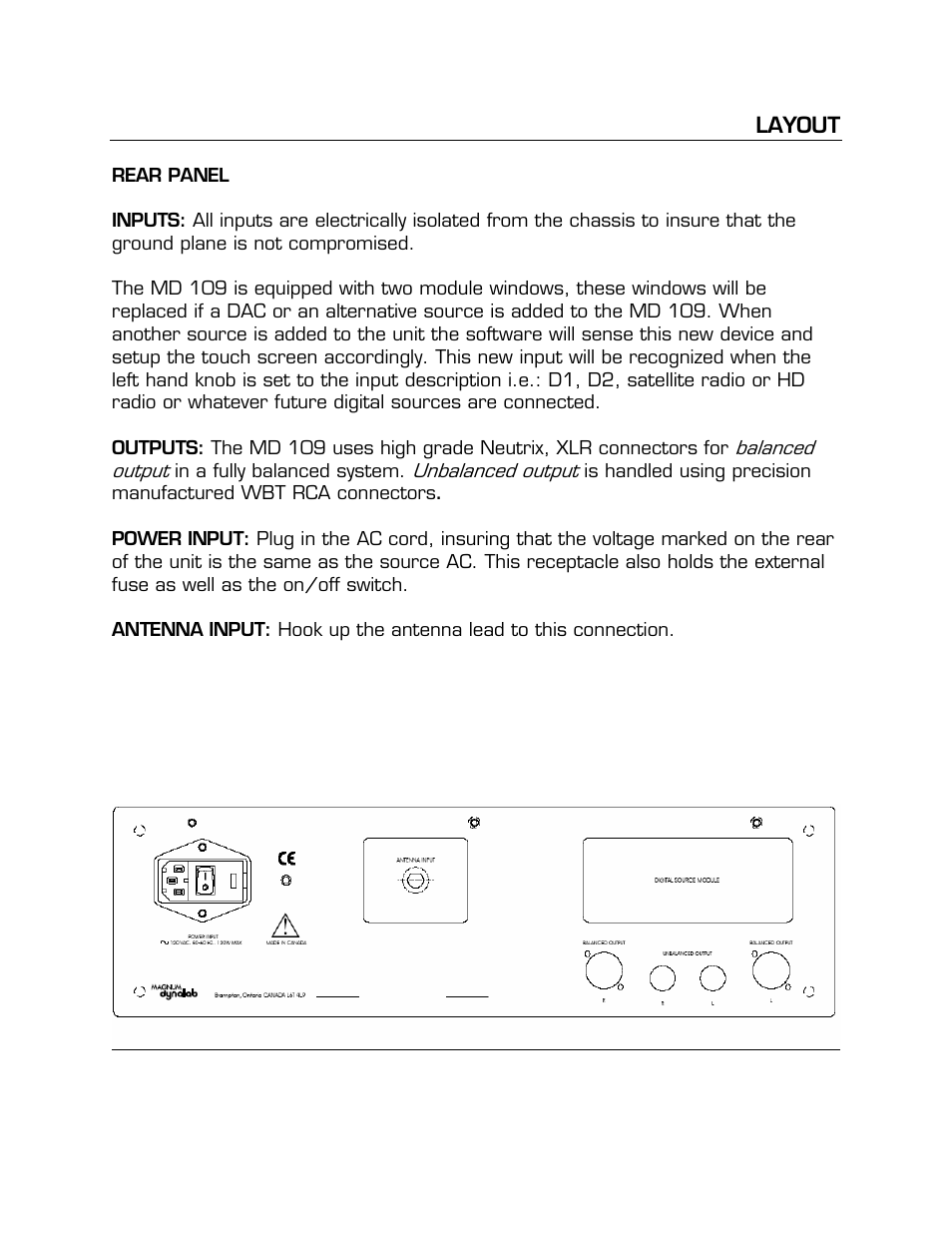 Layout | Magnum Dynalab MD-109 User Manual | Page 11 / 19