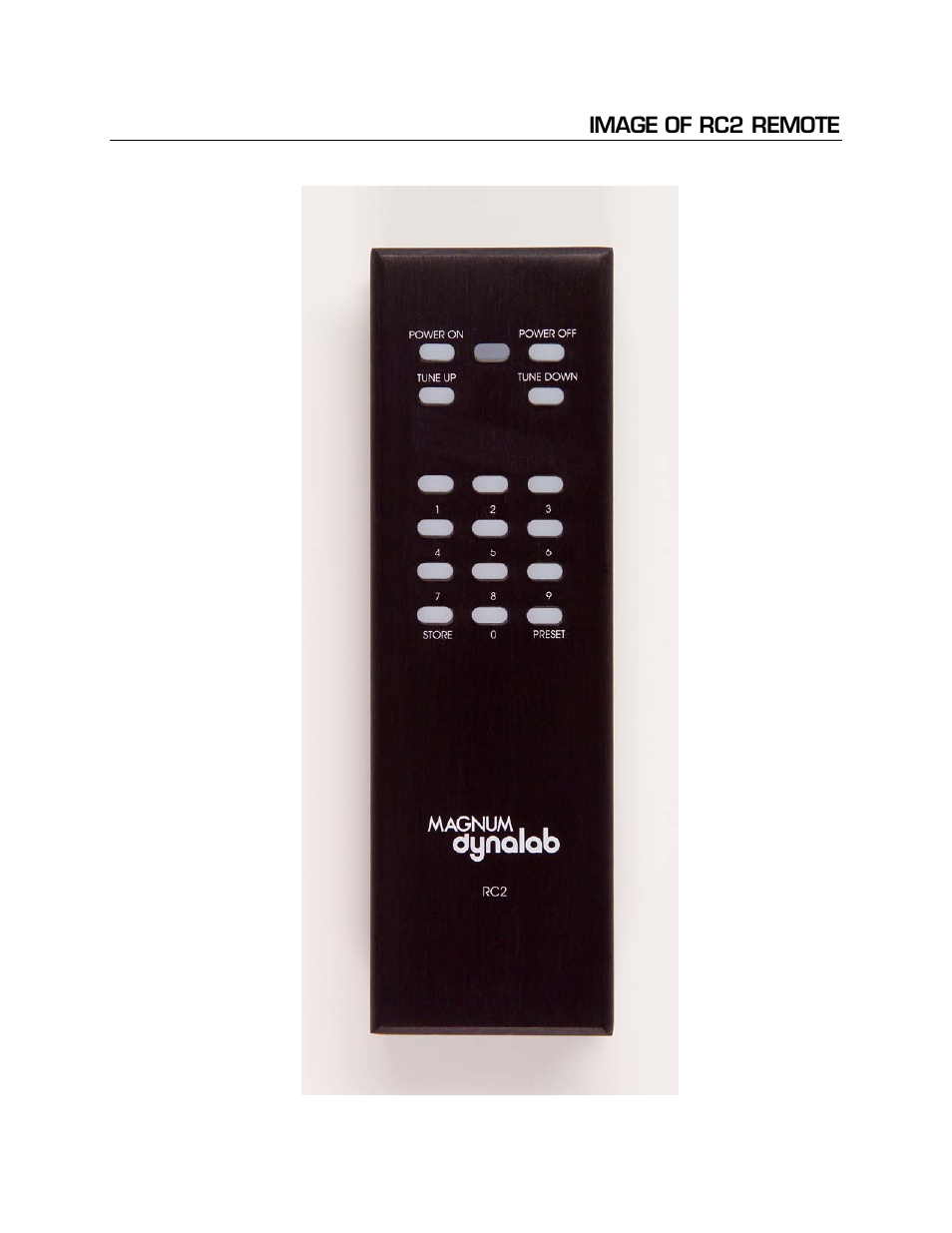 Image of rc2 remote, Image of rc2 remote 15 | Magnum Dynalab MD-109 User Manual | Page 15 / 19
