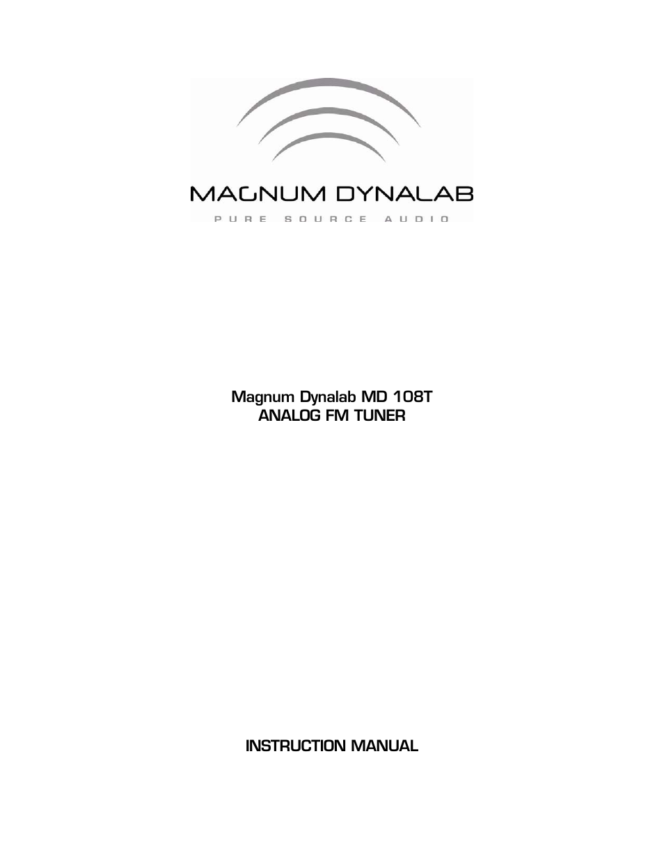Magnum Dynalab MD-108T User Manual | 16 pages