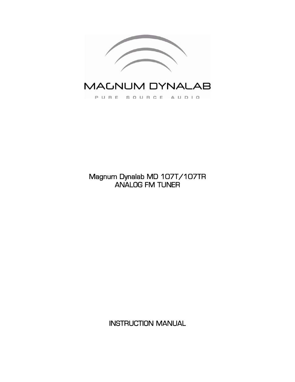 Magnum Dynalab MD-107T User Manual | 16 pages