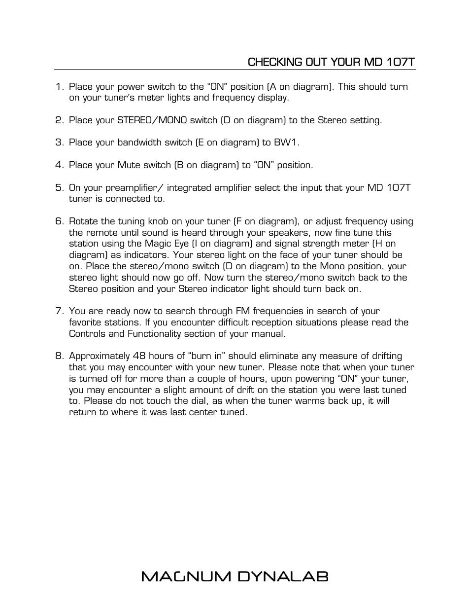Magnum Dynalab MD-107T User Manual | Page 8 / 16
