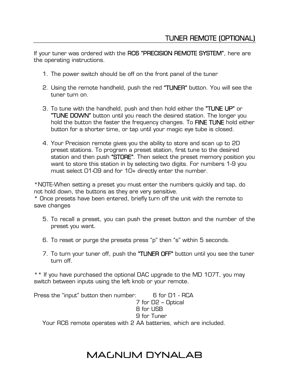 Magnum Dynalab MD-107T User Manual | Page 9 / 16