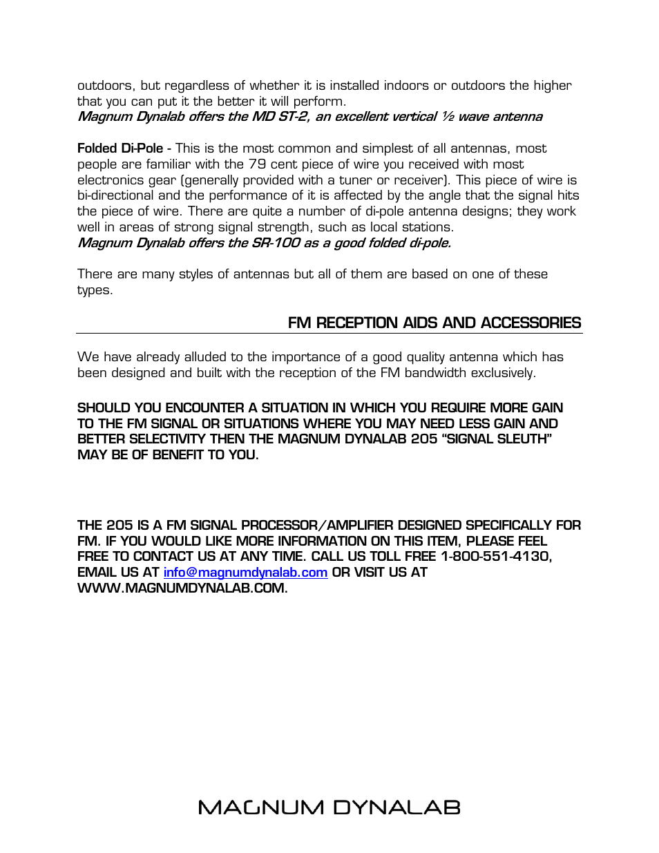 Fm reception aids and accessories, Fm reception aids and accessories 13 | Magnum Dynalab MD-106T User Manual | Page 13 / 16