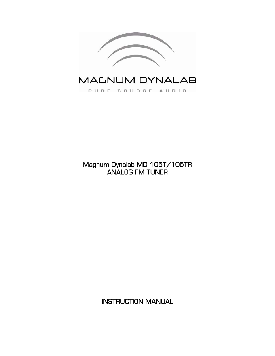 Magnum Dynalab MD-105T User Manual | 17 pages
