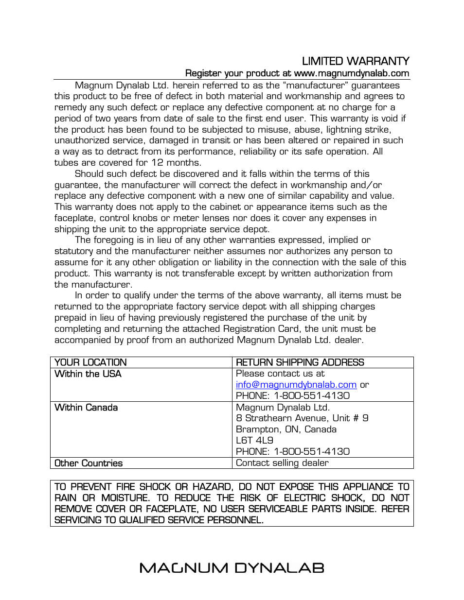 Magnum Dynalab MD-105T User Manual | Page 17 / 17