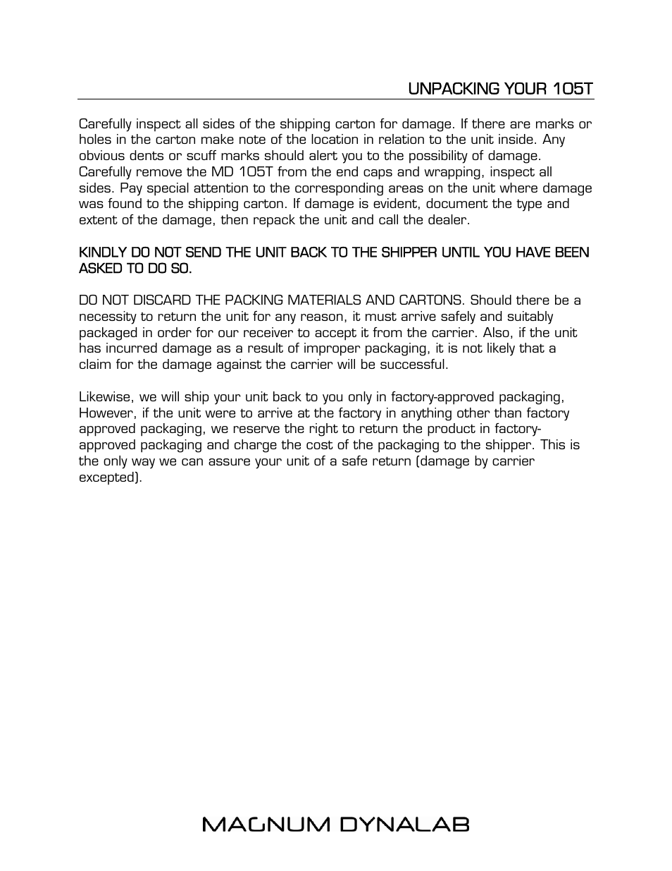 Magnum Dynalab MD-105T User Manual | Page 4 / 17