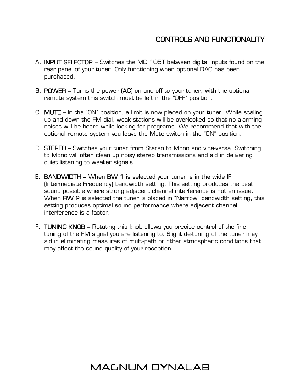 Magnum Dynalab MD-105T User Manual | Page 6 / 17