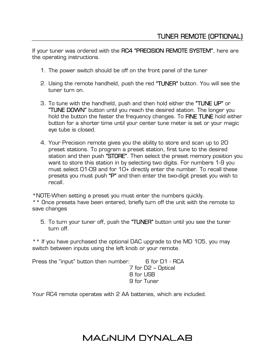 Magnum Dynalab MD-105T User Manual | Page 9 / 17