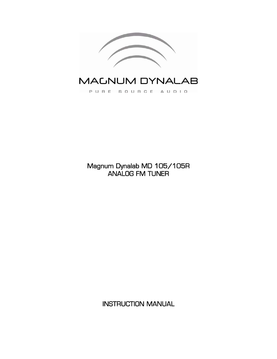 Magnum Dynalab MD-105 User Manual | 17 pages