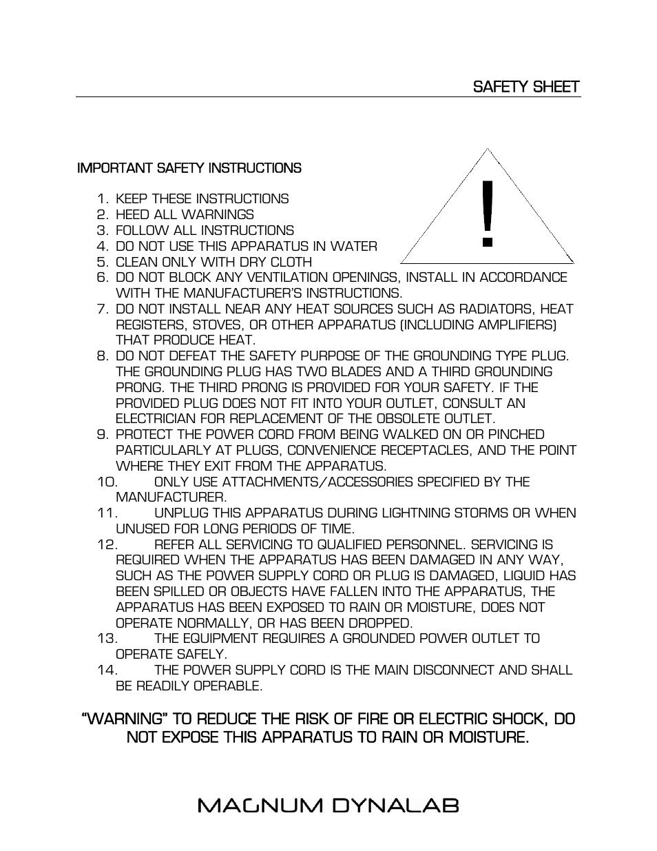 Magnum Dynalab MD-105 User Manual | Page 16 / 17