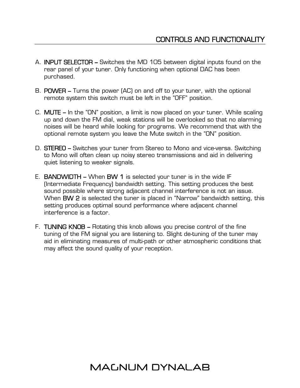 Magnum Dynalab MD-105 User Manual | Page 6 / 17