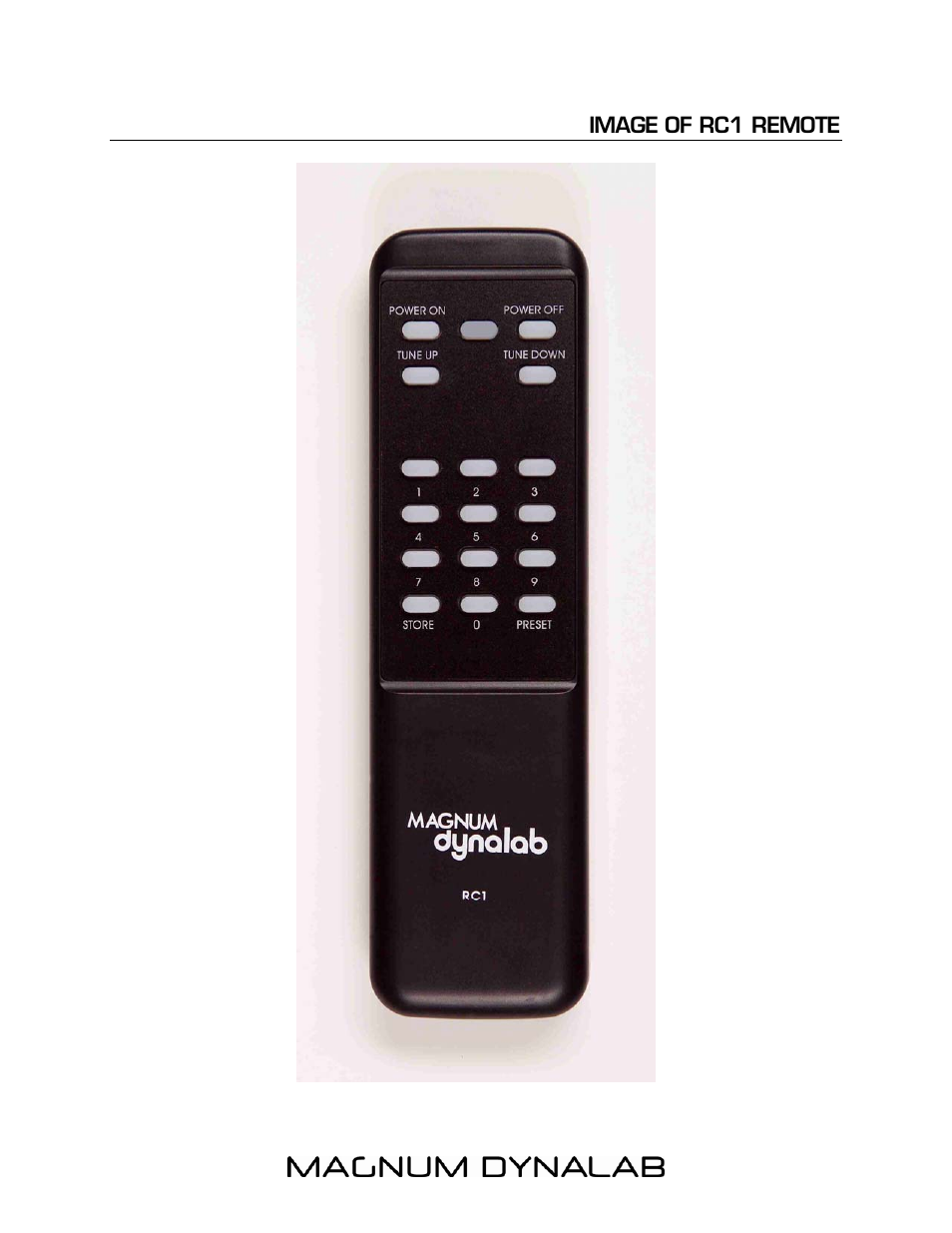 Image of rc1 remote, Image of rc1 remote 10 | Magnum Dynalab MD-102T User Manual | Page 10 / 16