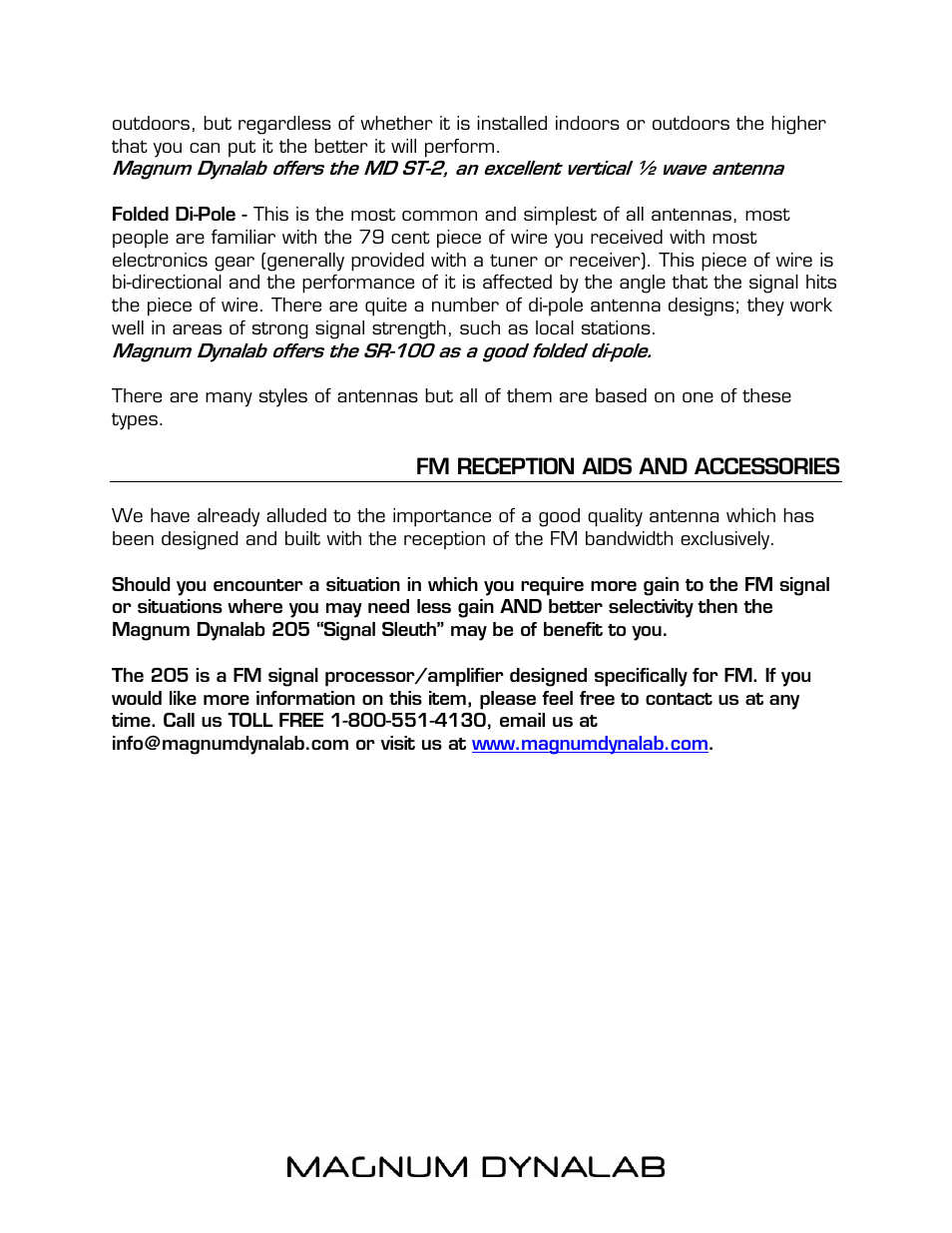 Fm reception aids and accessories, Fm reception aids and accessories 13 | Magnum Dynalab MD-102 User Manual | Page 13 / 16