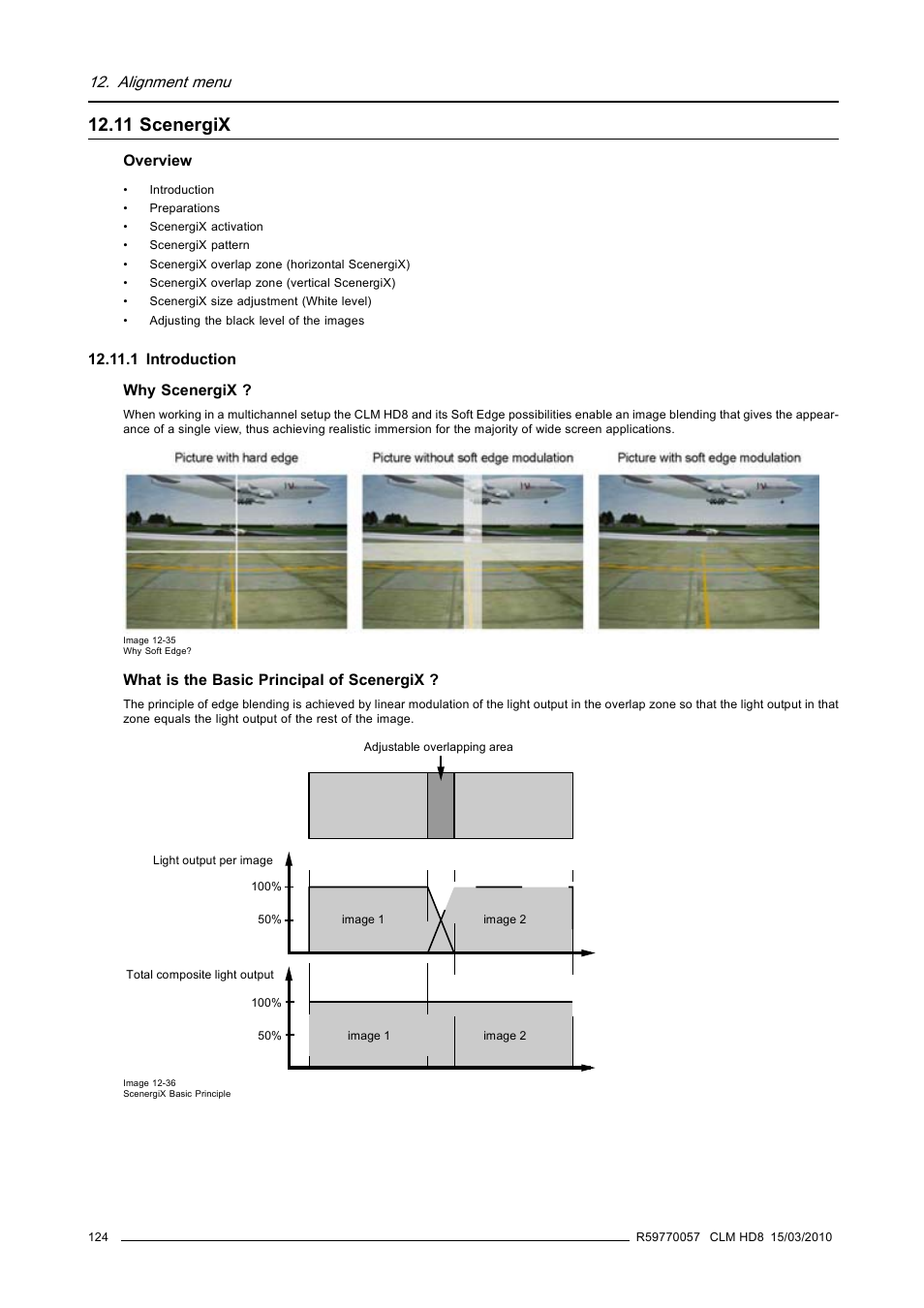 11 scenergix, 1 introduction, Scenergix | Alignment menu | Barco CLM HD8 R9050130 User Manual | Page 128 / 231