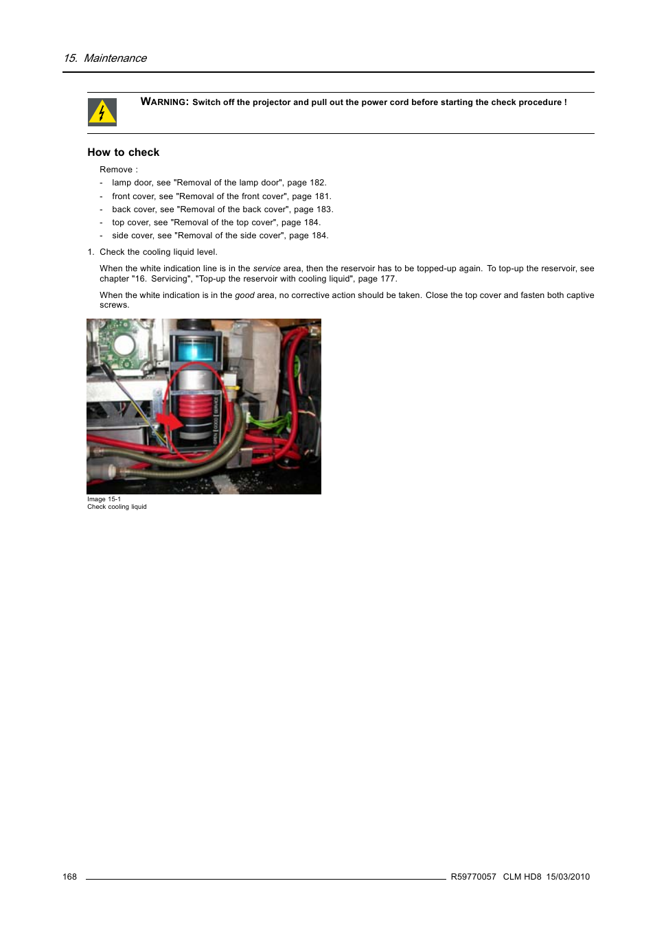 Maintenance | Barco CLM HD8 R9050130 User Manual | Page 172 / 231