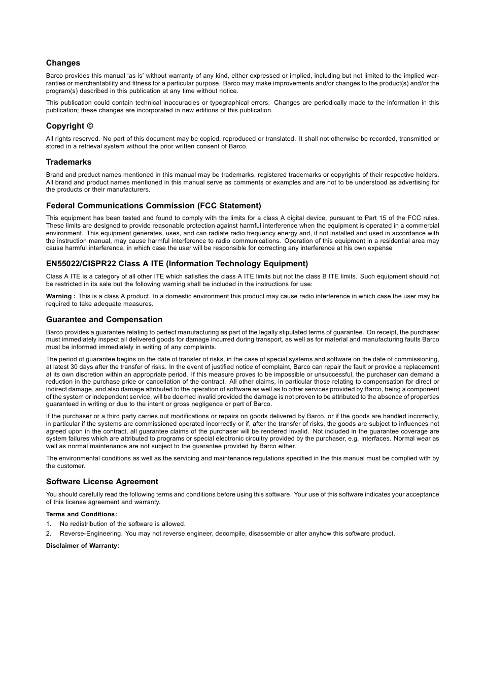 Barco CLM HD8 R9050130 User Manual | Page 3 / 231