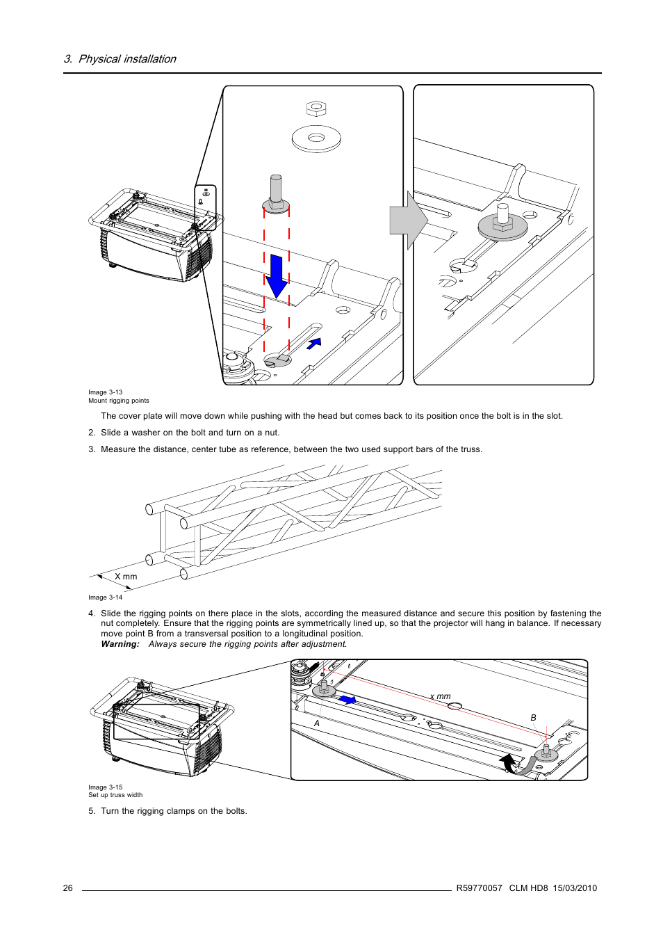 Physical installation | Barco CLM HD8 R9050130 User Manual | Page 30 / 231