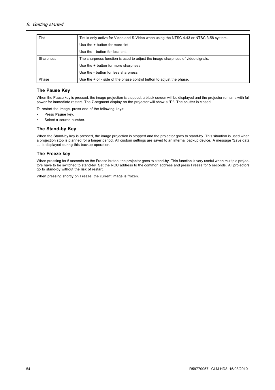 Getting started | Barco CLM HD8 R9050130 User Manual | Page 58 / 231