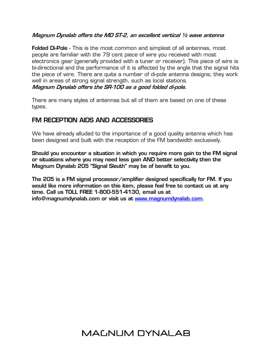 Fm reception aids and accessories, Fm reception aids and accessories 13 | Magnum Dynalab MD-100 User Manual | Page 13 / 16