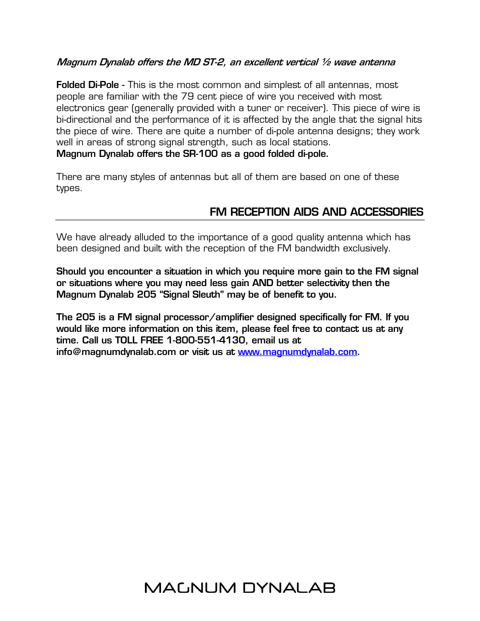 Fm reception aids and accessories, Fm reception aids and accessories 13 | Magnum Dynalab MD-90T User Manual | Page 13 / 16