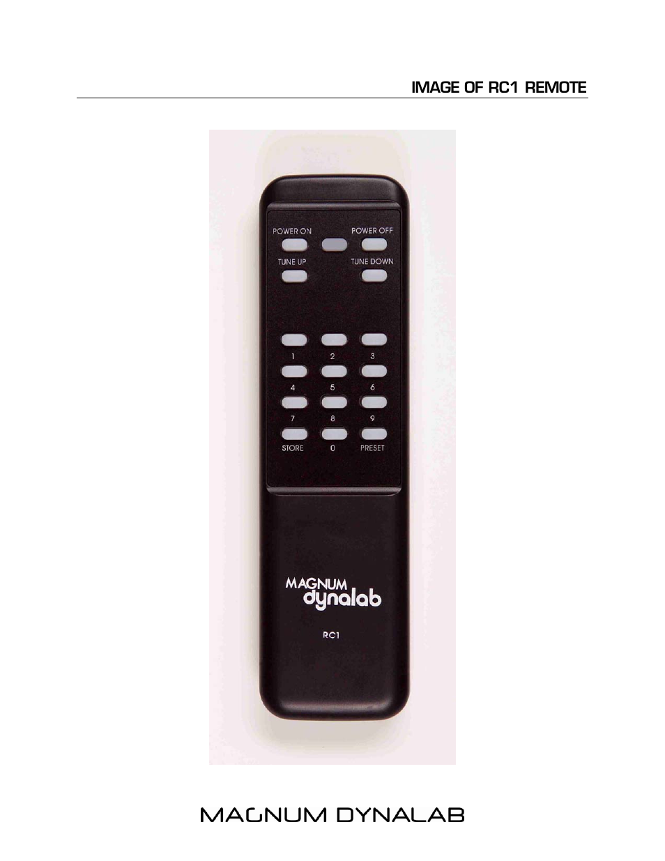 Image of rc1 remote, Image of rc1 remote 10 | Magnum Dynalab MD-90 User Manual | Page 10 / 16