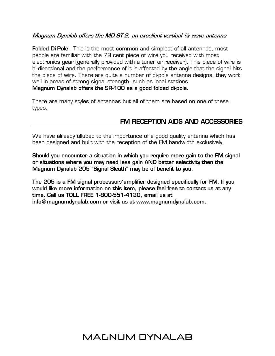 Fm reception aids and accessories, Fm reception aids and accessories 13 | Magnum Dynalab MD-90 User Manual | Page 13 / 16