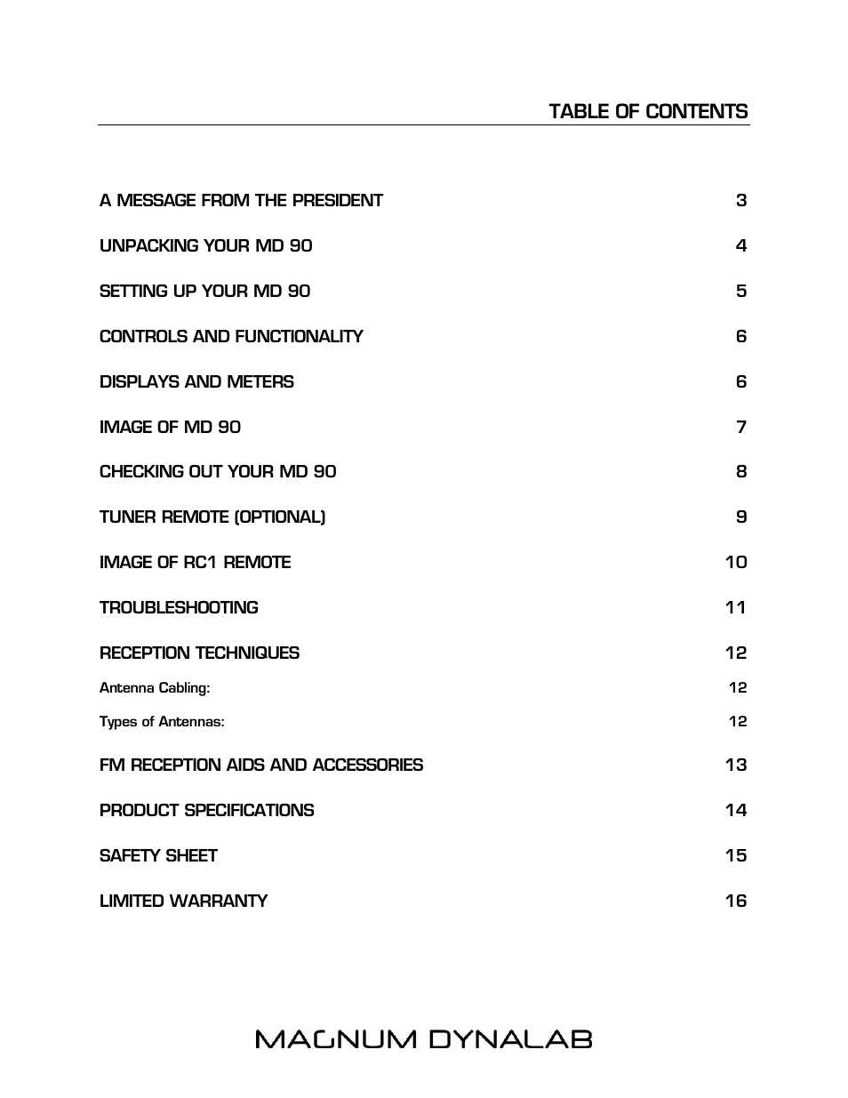 Magnum Dynalab MD-90 User Manual | Page 2 / 16