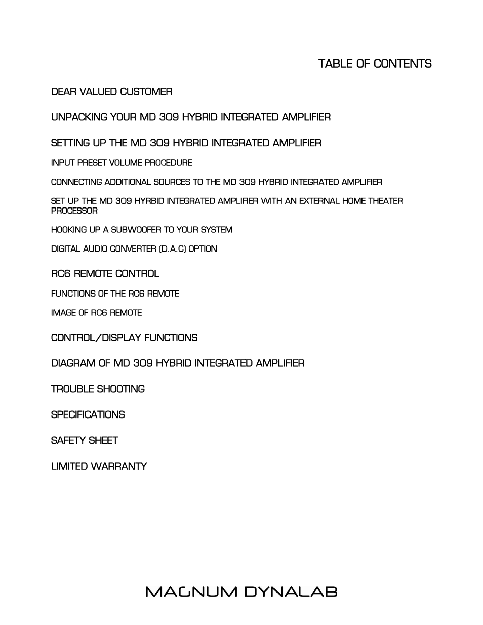 Magnum Dynalab MD-309 User Manual | Page 2 / 17