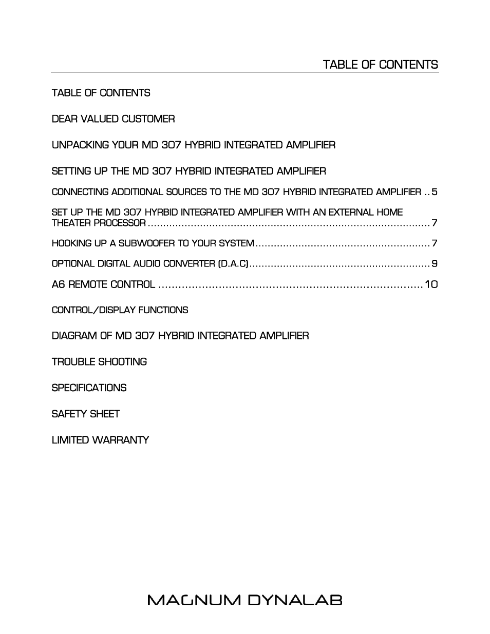 Magnum Dynalab MD-307 User Manual | Page 2 / 17