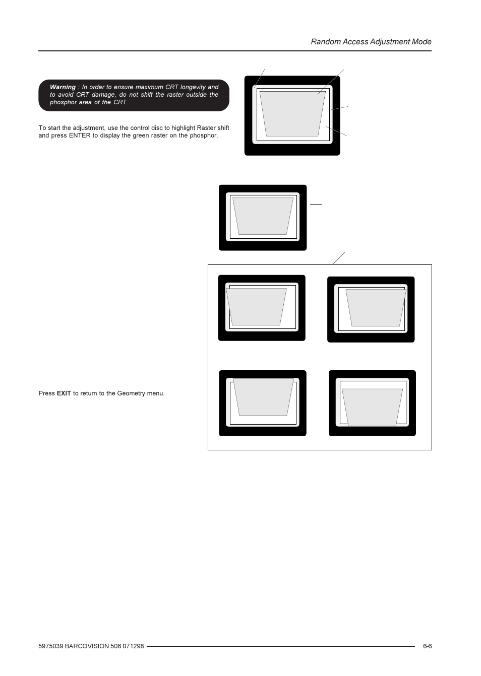Correct raster position wrong raster position | Barco R9002139 User Manual | Page 27 / 50