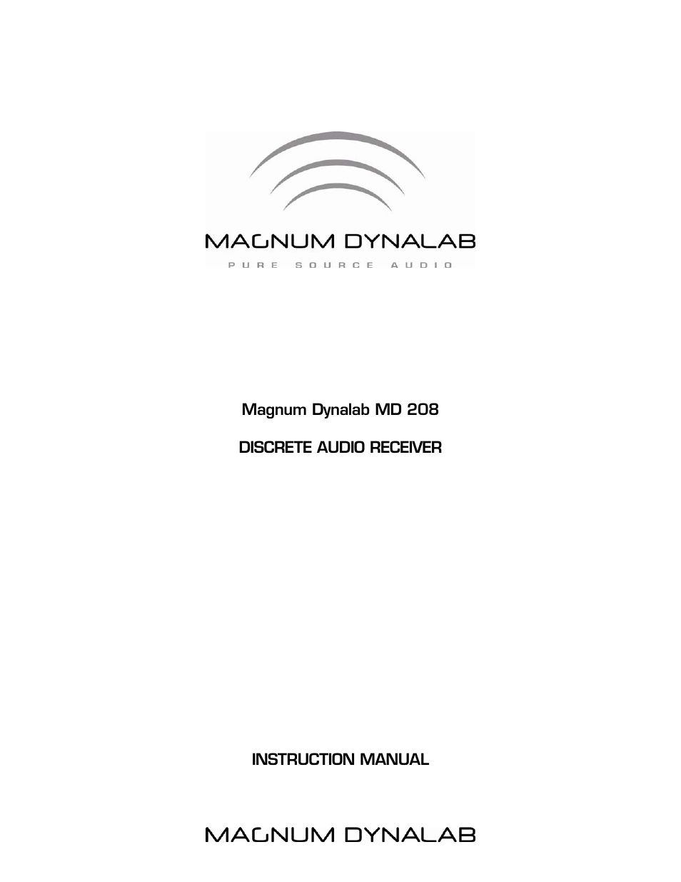 Magnum Dynalab MD-208 User Manual | 17 pages