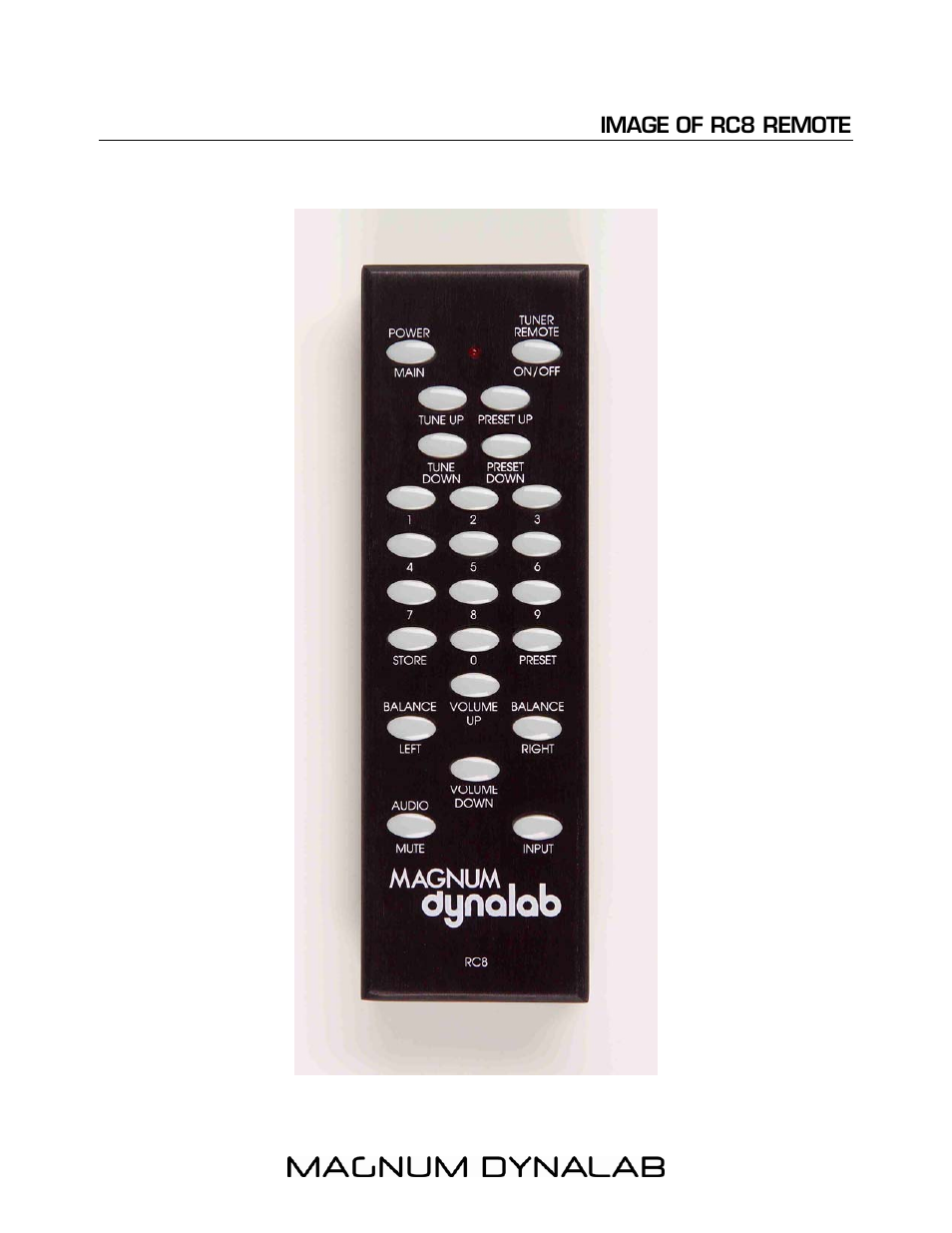 Image of rc8 remote | Magnum Dynalab MD-208 User Manual | Page 10 / 17