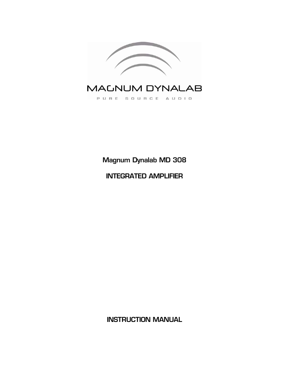 Magnum Dynalab MD-308 User Manual | 12 pages