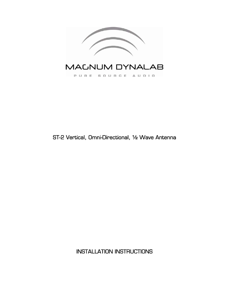 Magnum Dynalab ST-2 User Manual | 4 pages