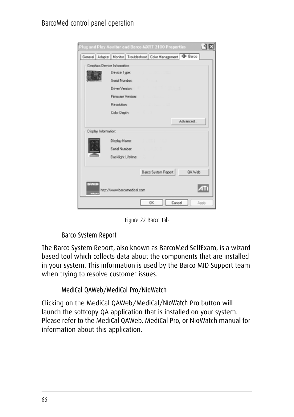 Barco CORONIS MFGD 3621 User Manual | Page 66 / 119